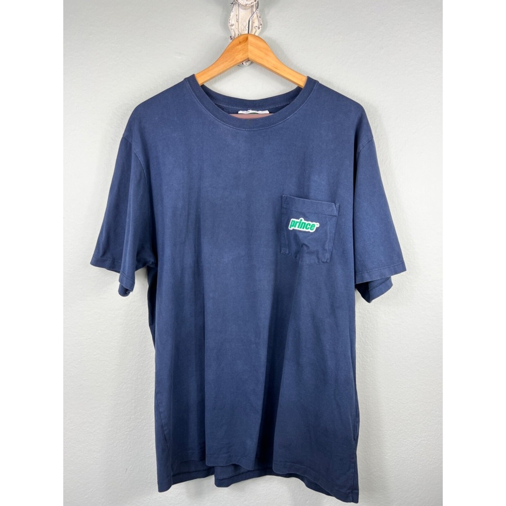 Zara T-Shirt XL Navy Blue Prince Collaboration Pocket Tee Short Sleeve Sporty
